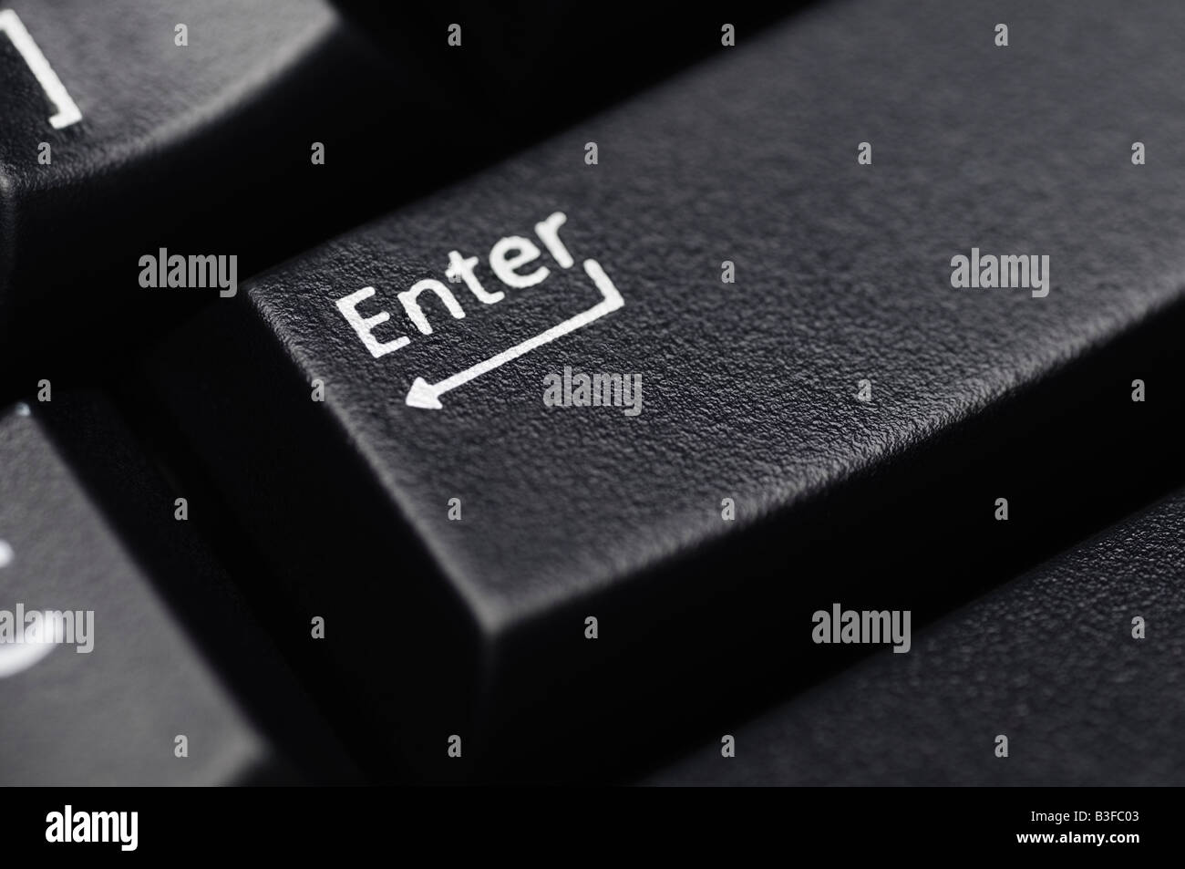 Clavier ordinateur Close Up montrant la touche Entrée Banque D'Images