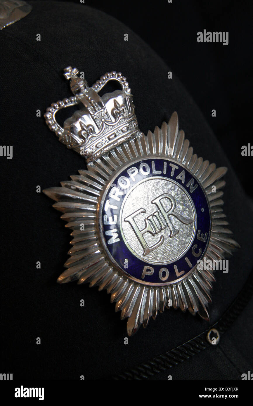 Bobby casque de la Police métropolitaine de Londres Banque D'Images