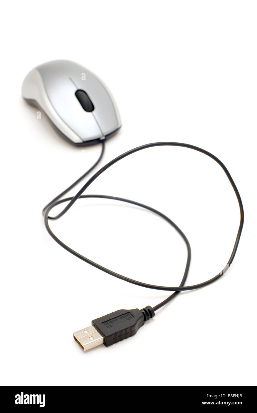 Sur l'outil objet blanc souris d'ordinateur Banque D'Images