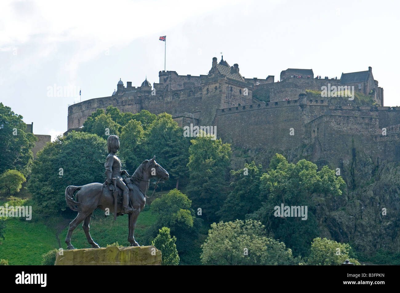 Ville d'Édimbourg et château de Princes Street Gardens Banque D'Images