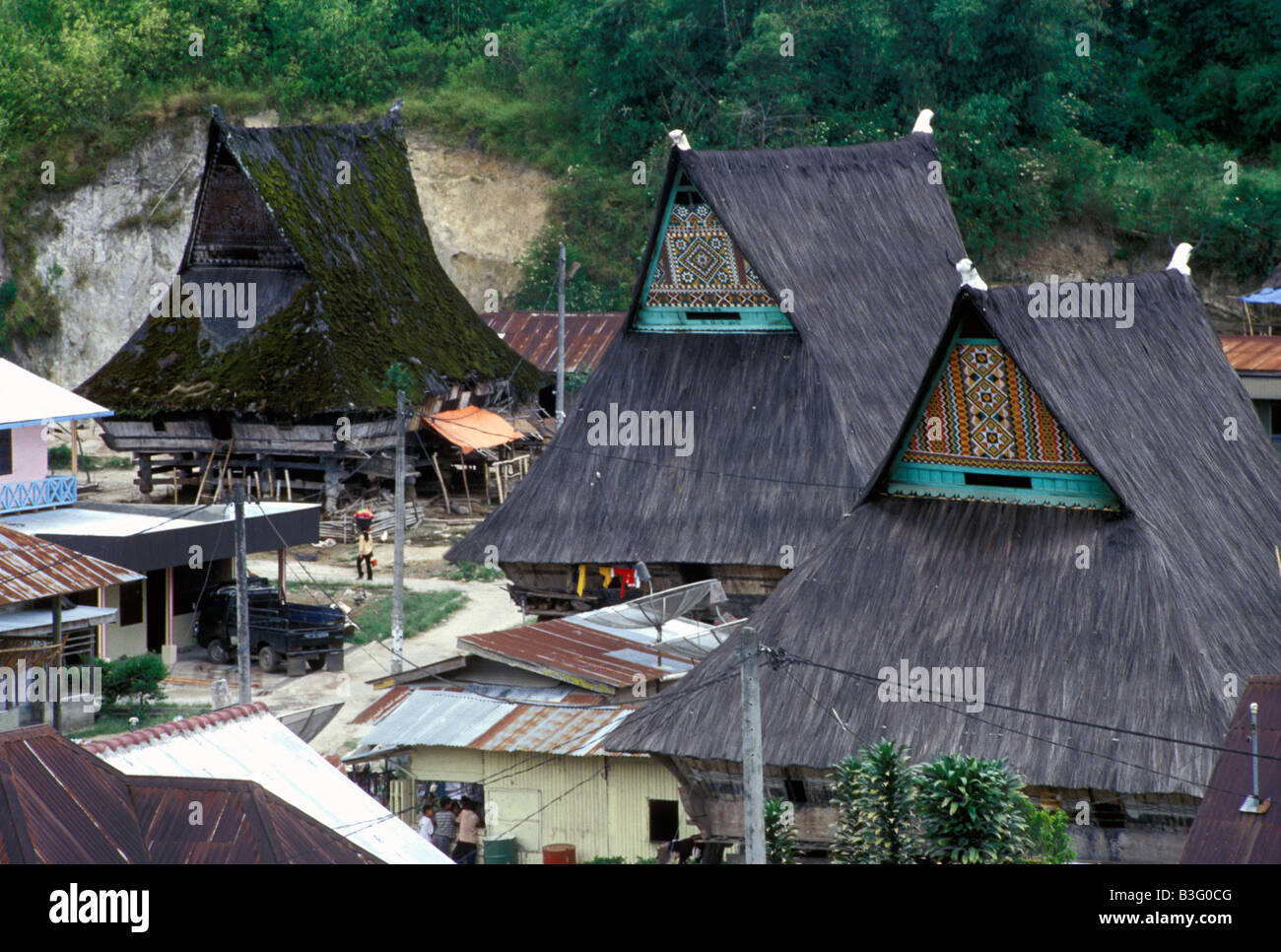 Karo batak de Sumatra Indonésie maisons village dokan Banque D'Images