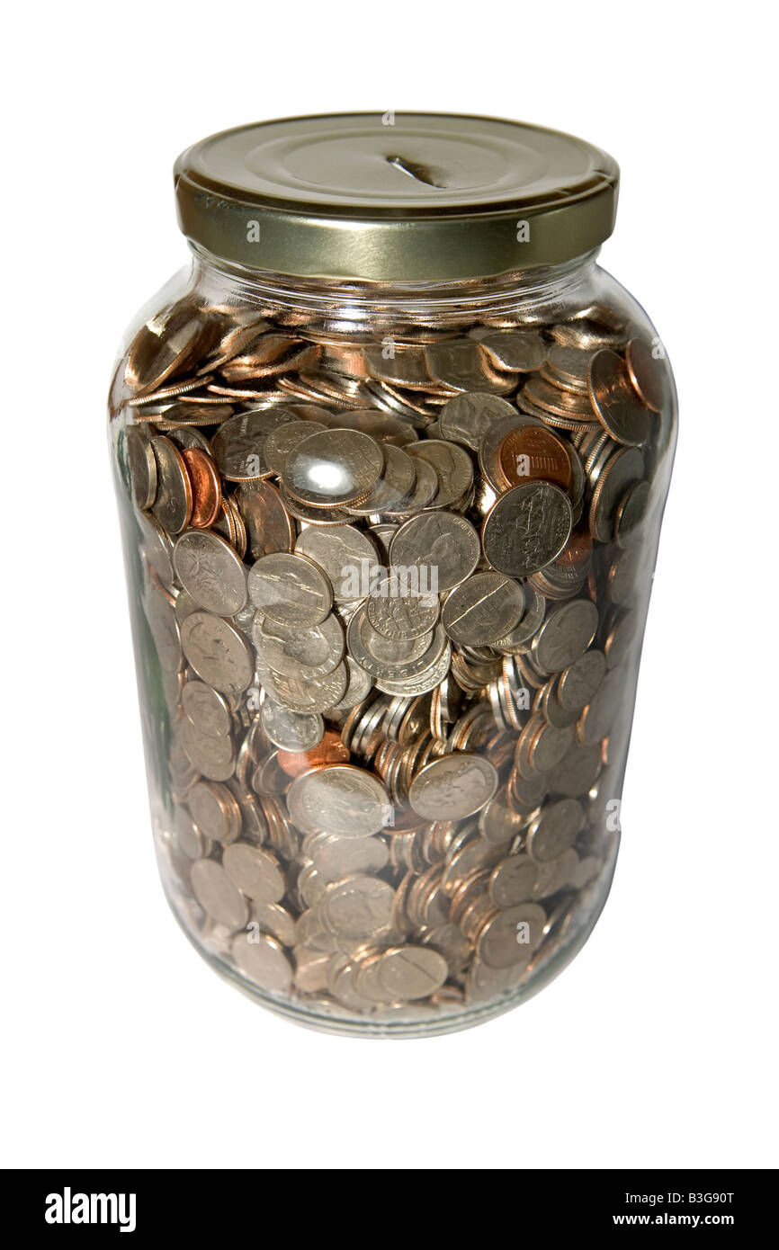 Changer de Coin tirelire Jar Banque D'Images