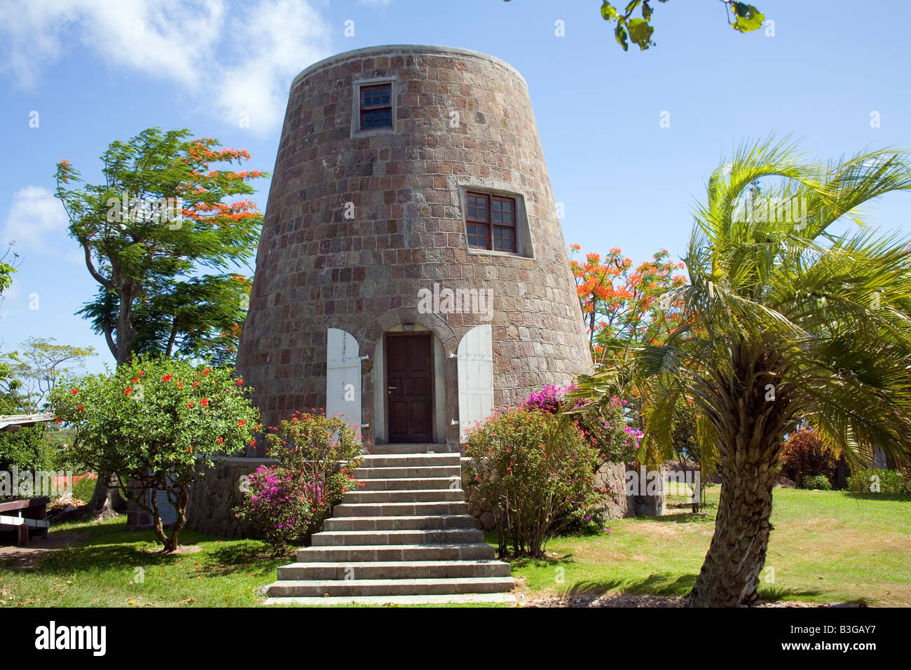 Gîte du Moulin à Sucre convertie en Nevis dans les Caraïbes Banque D'Images