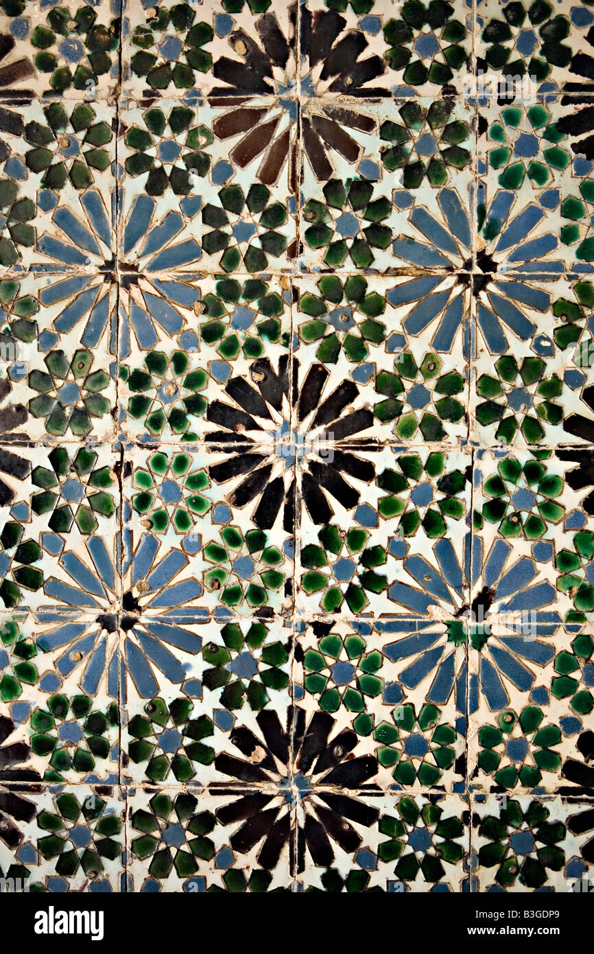 Azulejos carreaux dans le Palácio da Pena ou Castelo da Pena à Sintra au Portugal Banque D'Images