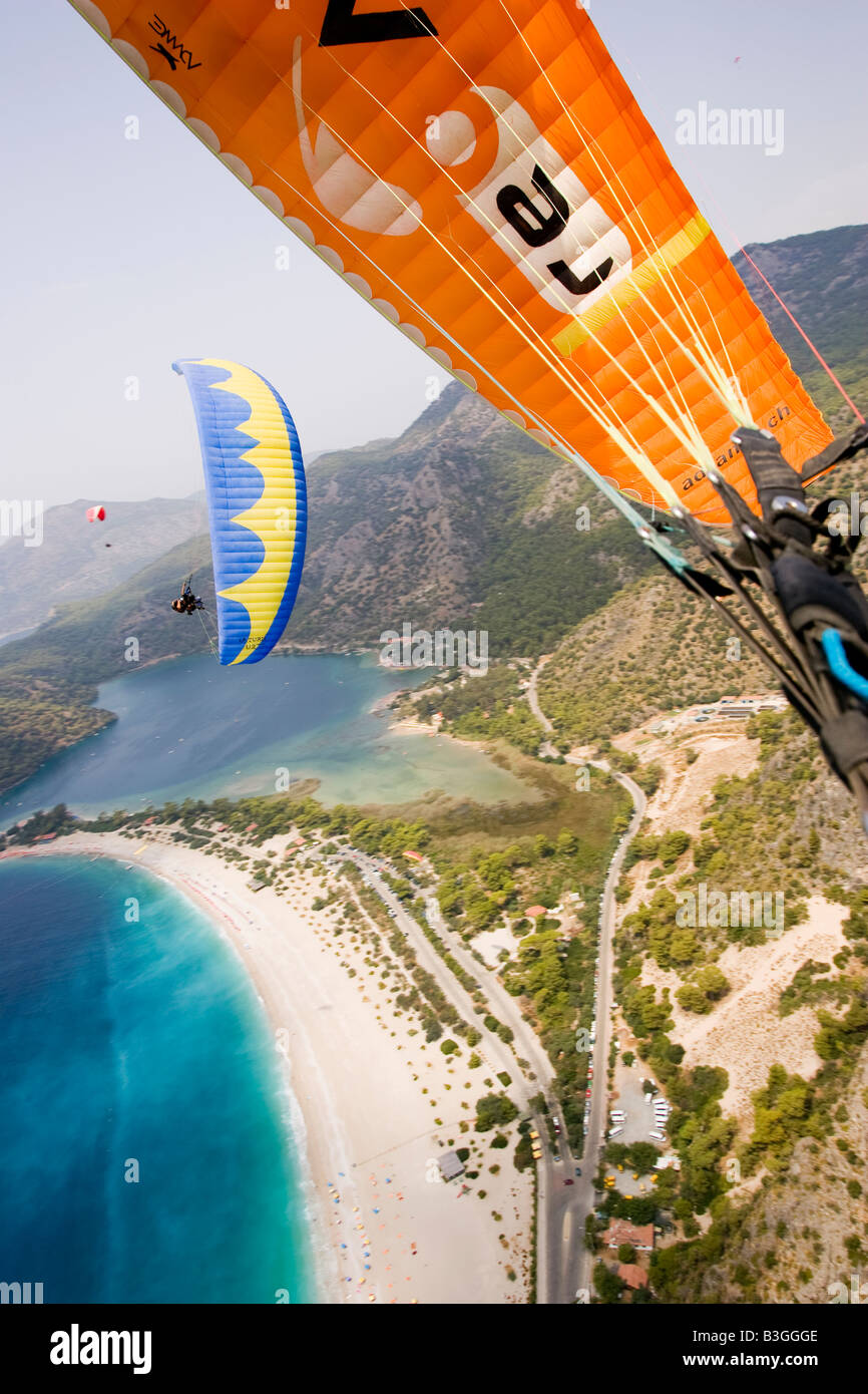 Parapentes Olu Deniz Turquie Banque D'Images