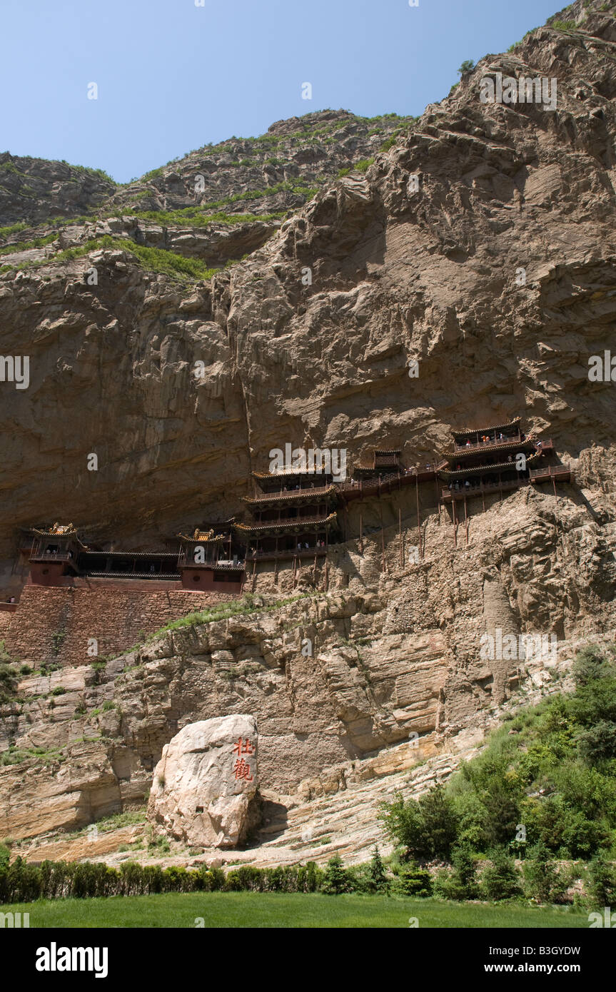 La pendaison ou Temple Xuankong Si sur Heng Shan mountain Banque D'Images