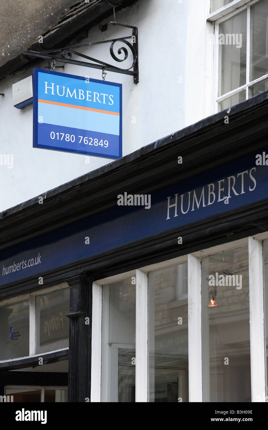 Humberts estate agents in Stamford, Lincolnshire, Angleterre, Royaume-Uni Banque D'Images