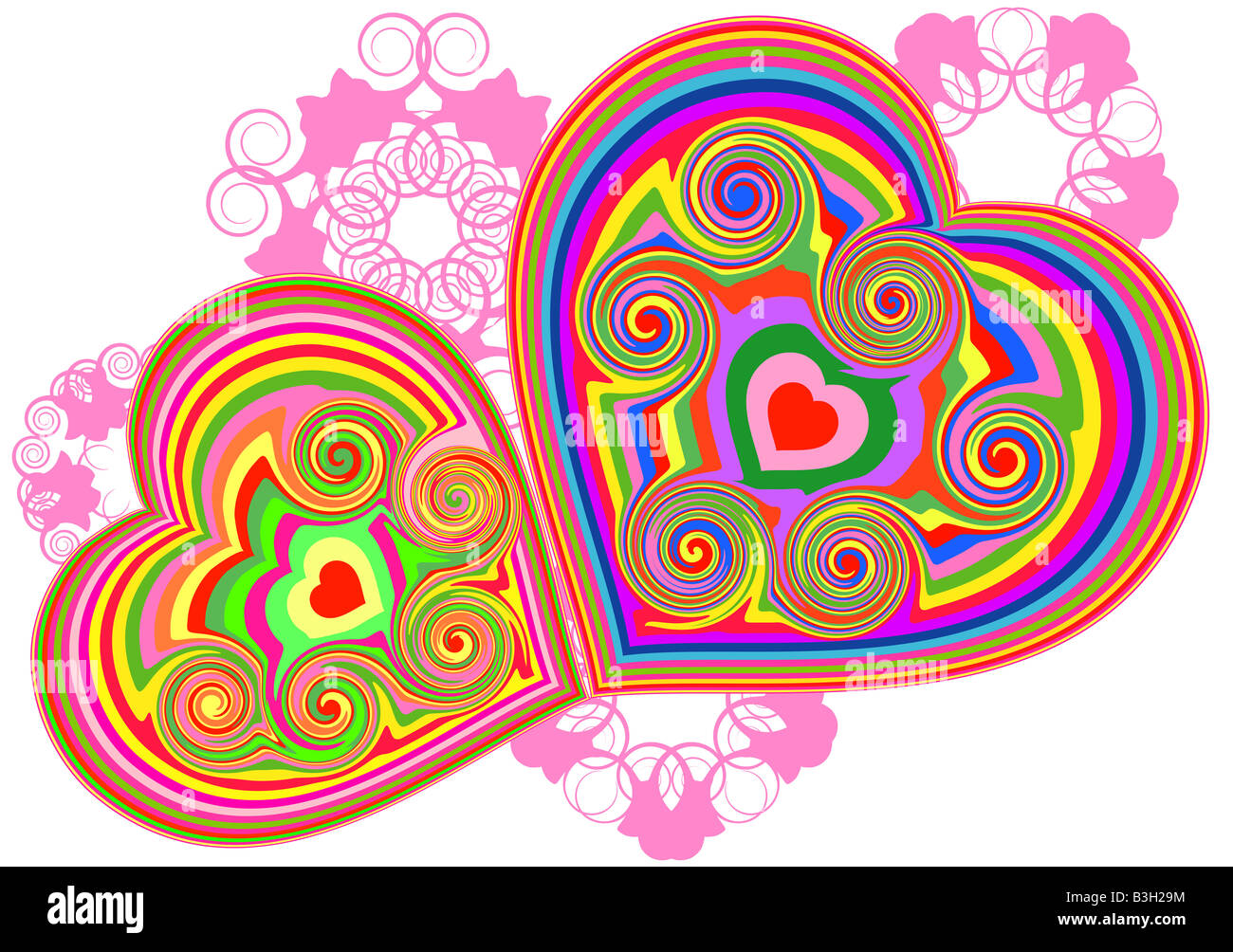 Coeur dans l'amour des réseaux. L'amour un symbole de la vie sur la terre. Banque D'Images