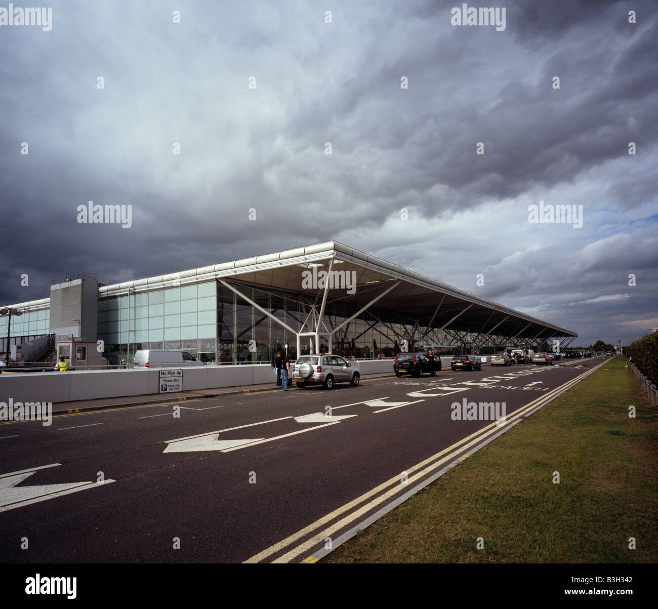 Terminal de l'aéroport de Stansted, Essex, Angleterre, Royaume-Uni. Banque D'Images