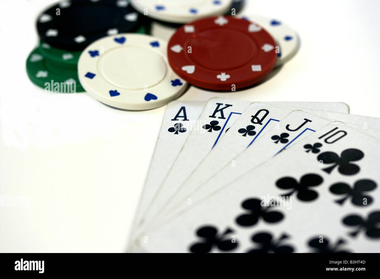 Jeu de poker, la Quinte Flush Royale Banque D'Images