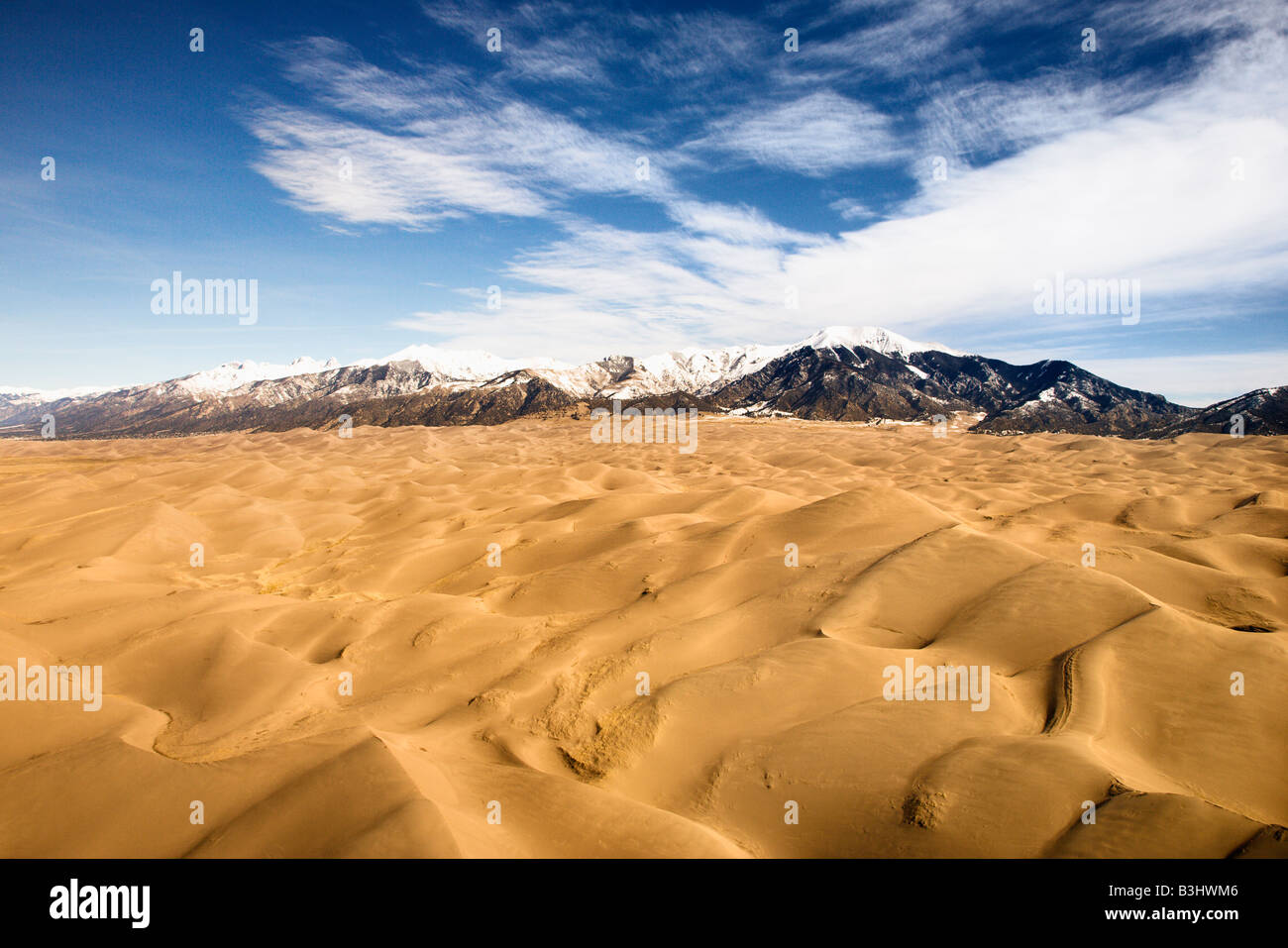 Paysage de dunes de sable de l'antenne dans la région de Great Sand Dunes National Park Colorado Banque D'Images