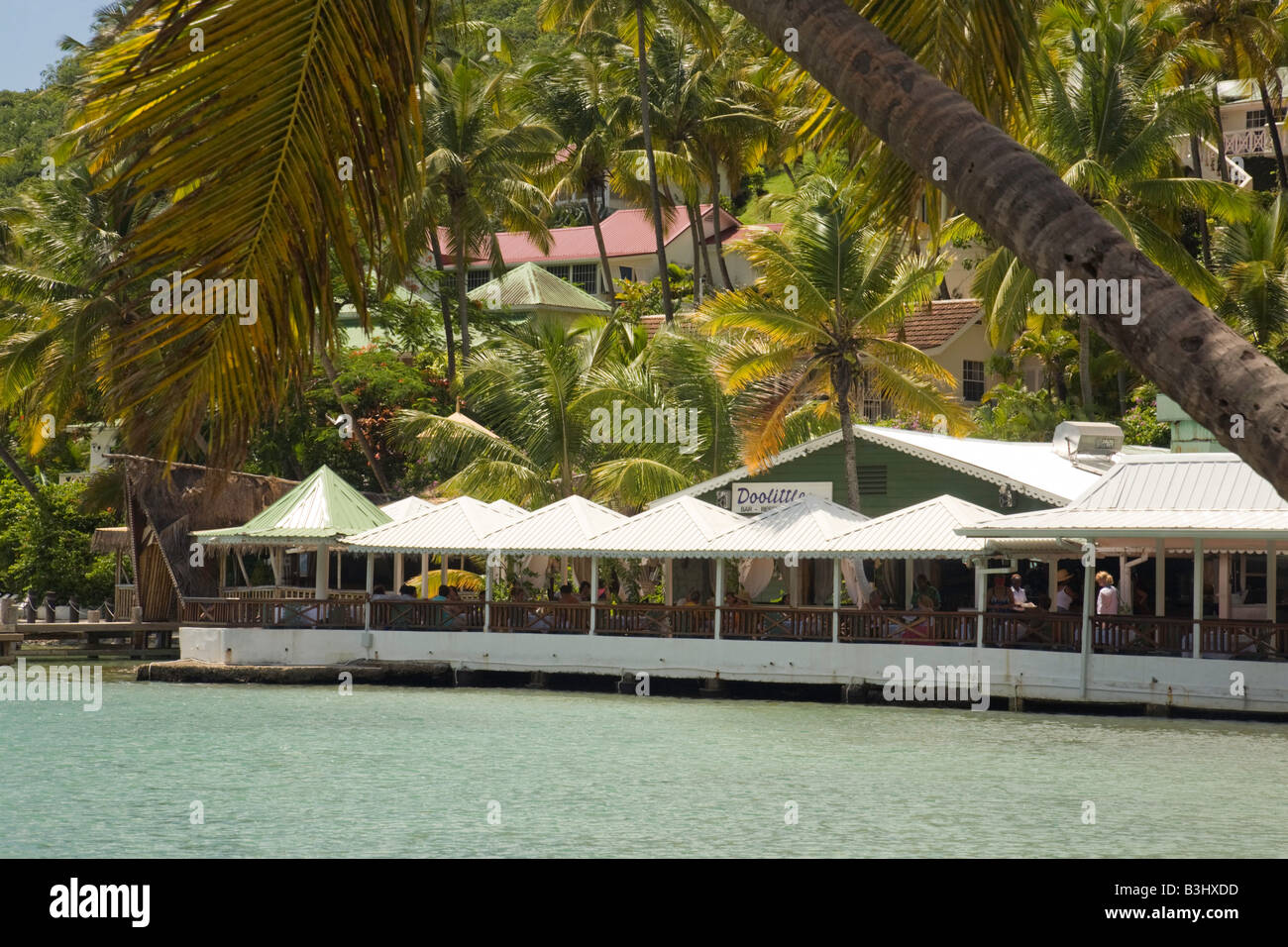 Restaurant Doolittles, Marigot Bay, Sainte-Lucie, "West Indies" Banque D'Images