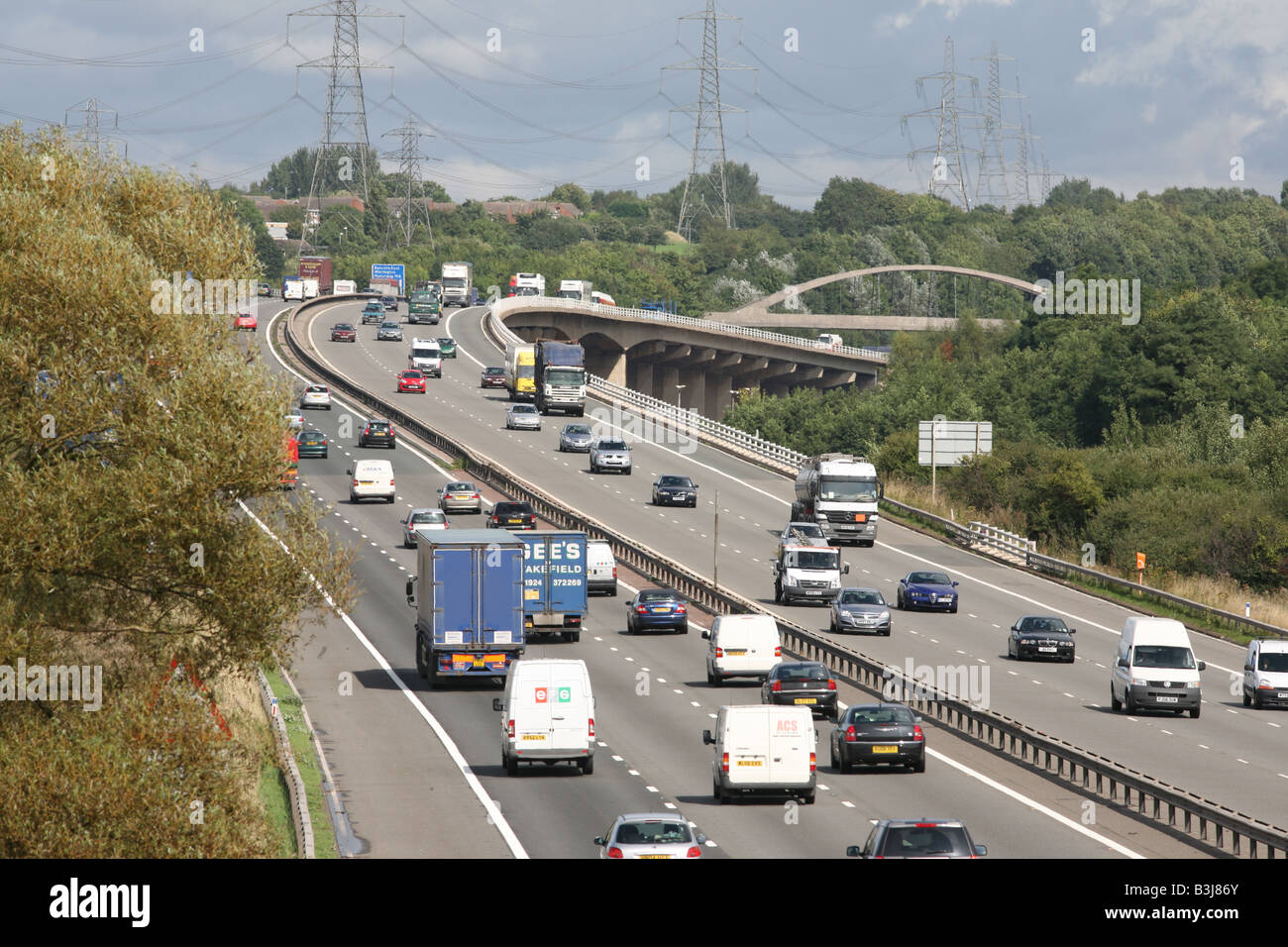 Autoroute M56,trafic,Runcorn Cheshire,North West England, UK Banque D'Images