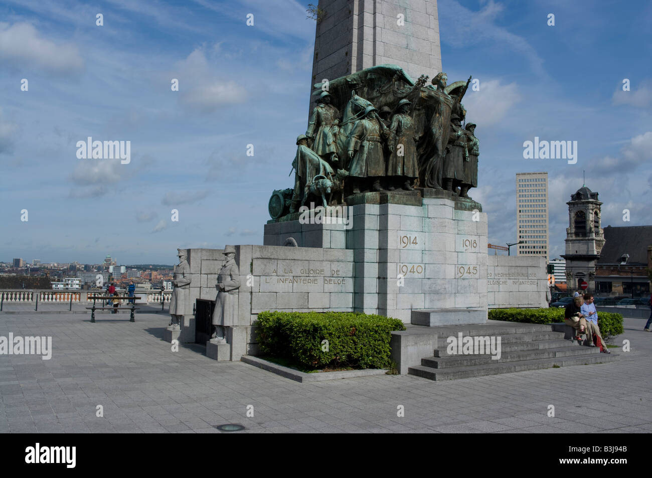 Monument situé sur colline Galgenberg, en mémoire de l'infanterie belge qui a perdu il y vit pendant les deux guerres mondiales. Bruxelles, Belgique Banque D'Images