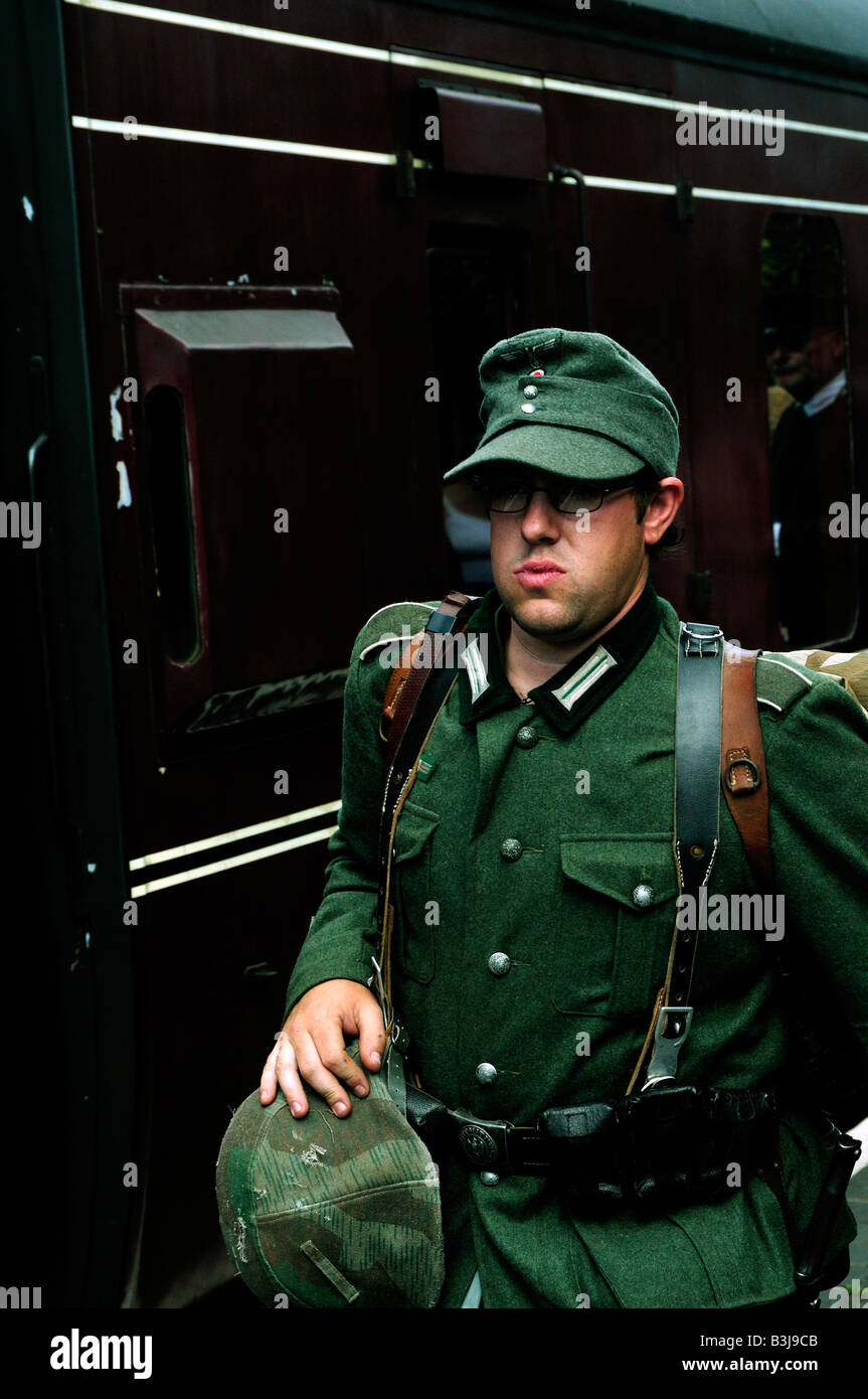 Soldat allemand de la reconstitution médiévale Banque D'Images