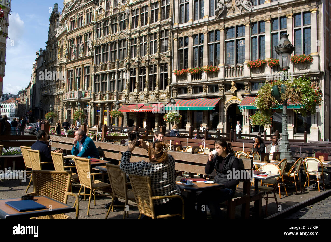 Prendre un café à un café dans le Gand, Bruxelles, Belgique Banque D'Images