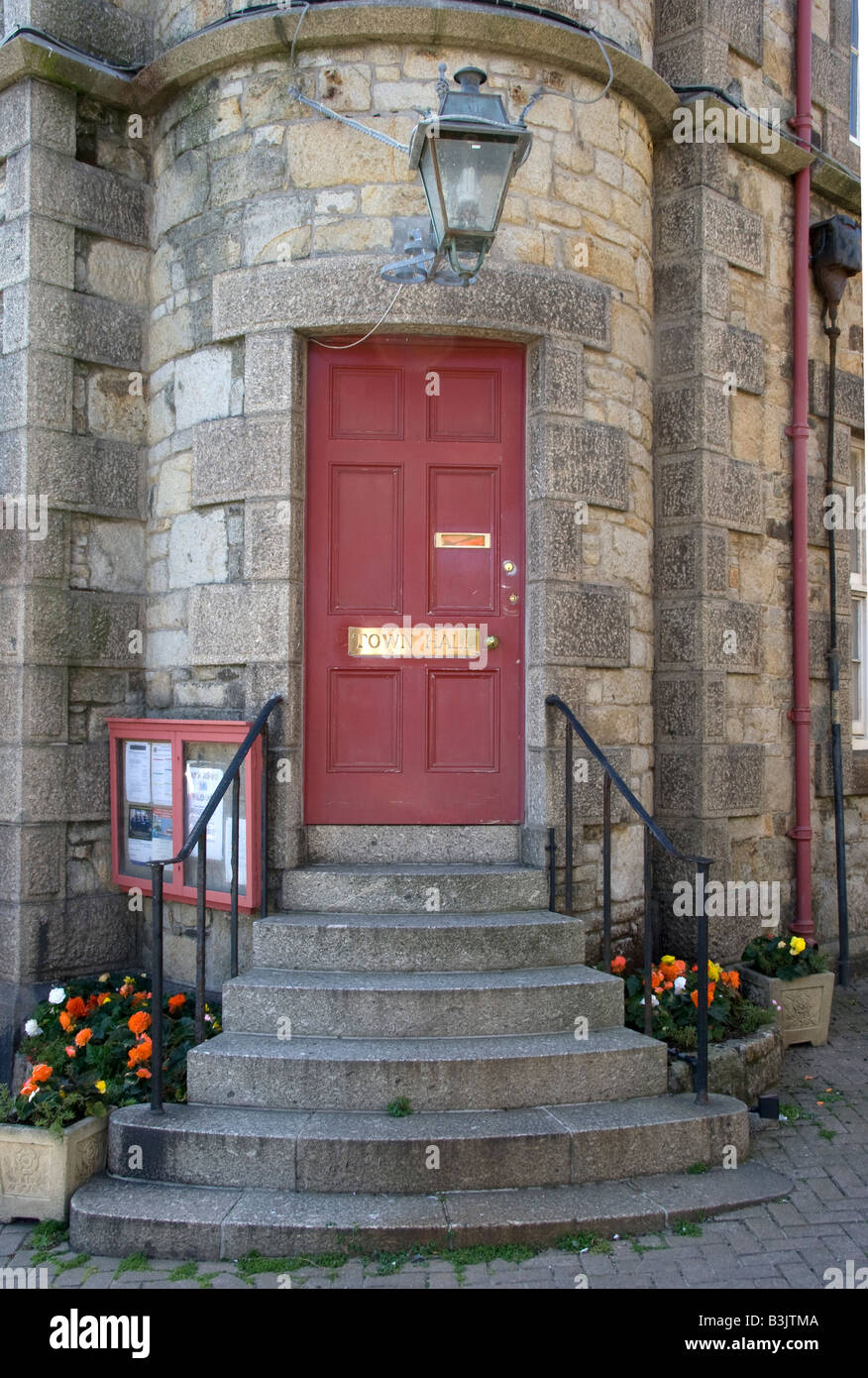 Hôtel de ville,porte rouge, Marazion, Cornwall, Royaume-Uni, Grande Bretagne, France, sud-ouest, les destinations,UK,europe,europe,étapes Banque D'Images