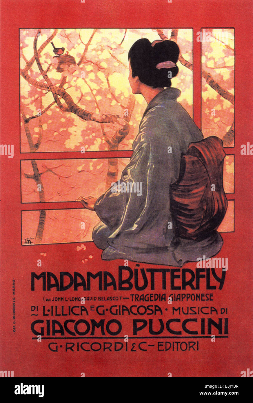 L'AFFICHE DE MADAME BUTTERFLY pour la production originale à La Scala, Milan, en 1904 Banque D'Images