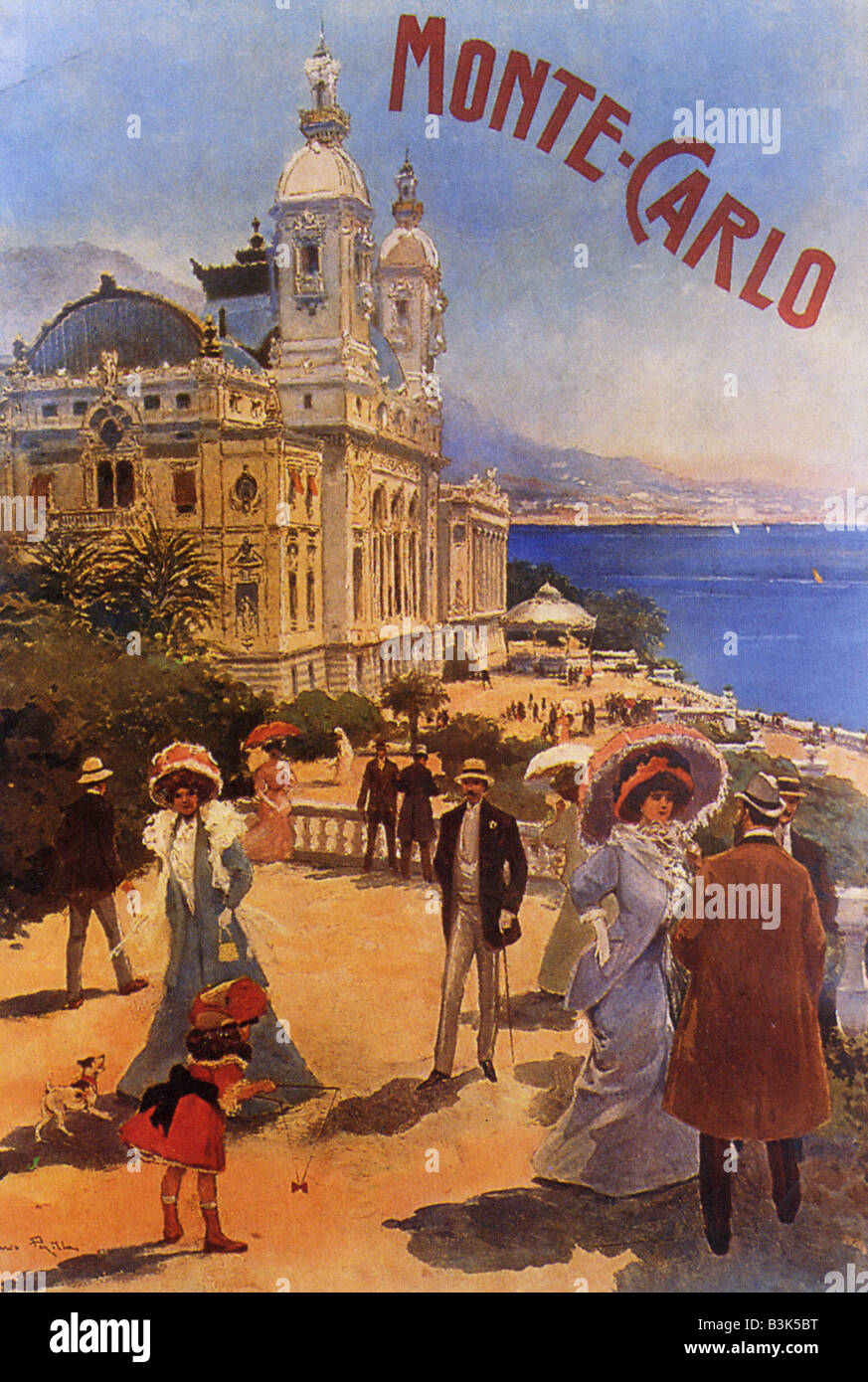 MONACO Affiche publicitaire de 1900 Banque D'Images
