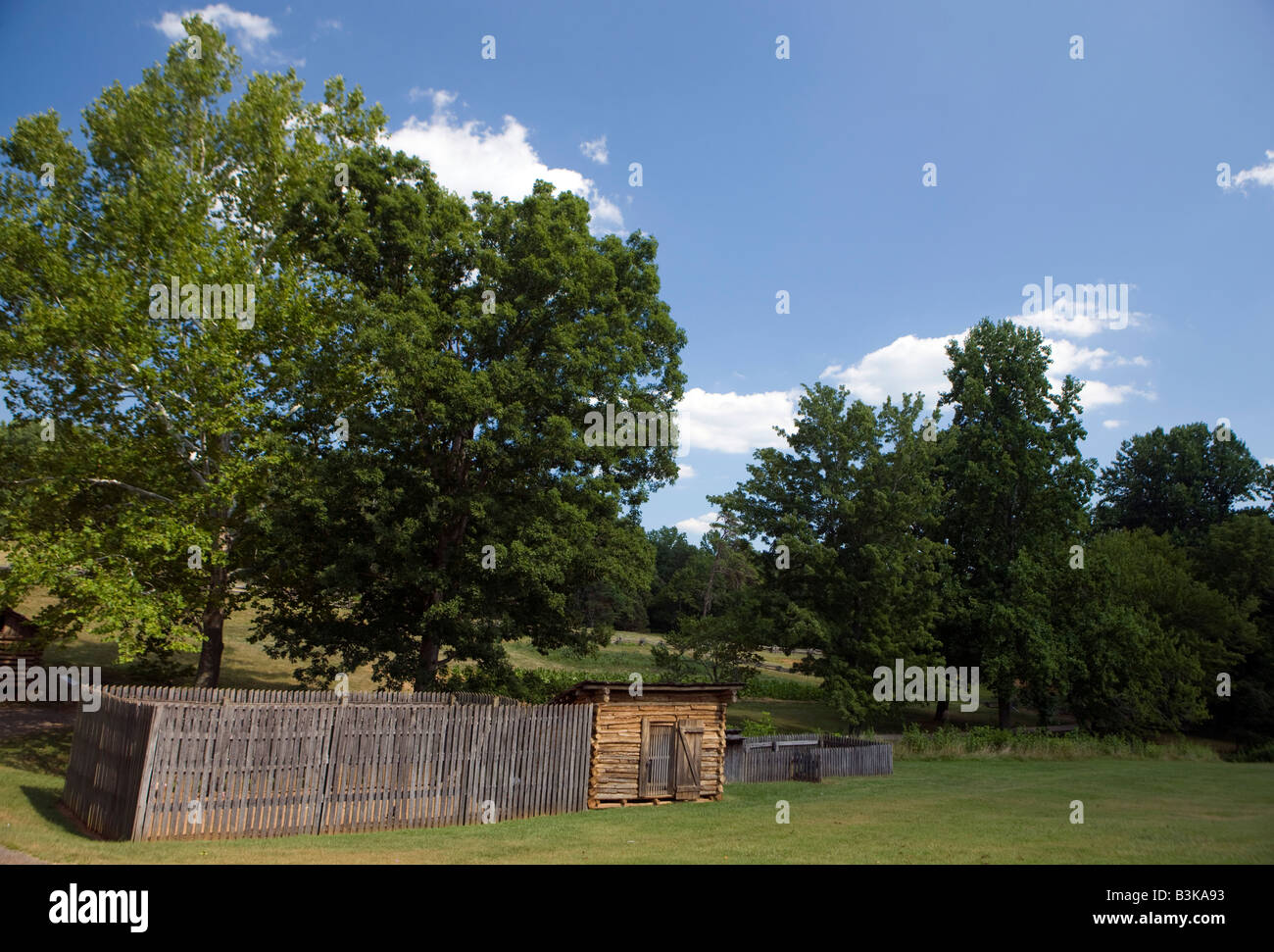 Canard et poulet lot sur le terrain de la Booker T. Washington National Monument, Hardy, Virginia Banque D'Images