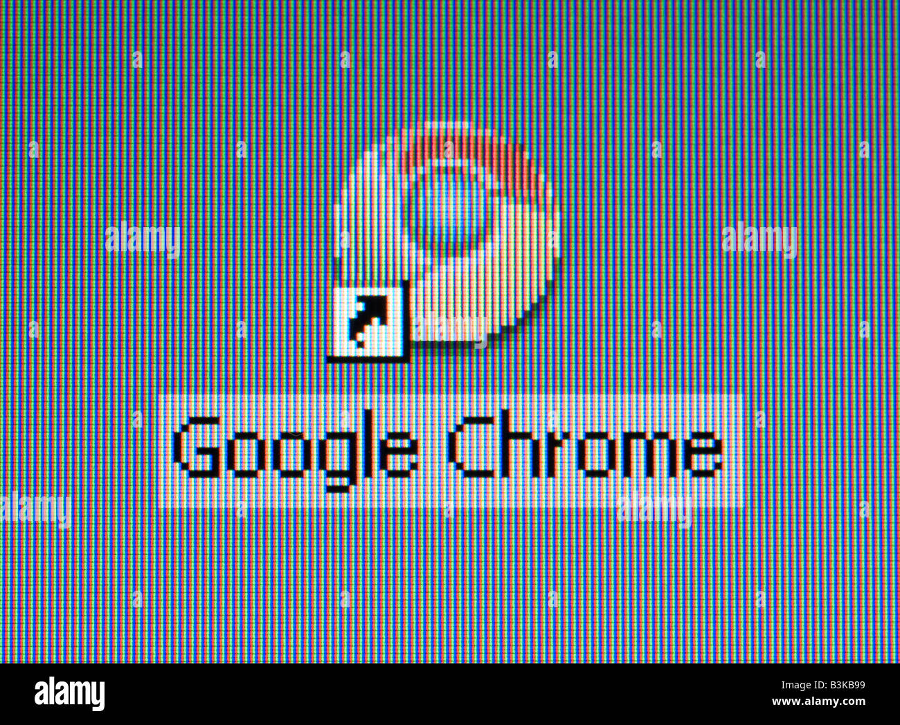 Capture d'écran du nouveau navigateur Google Chrome logo sur le bureau Banque D'Images