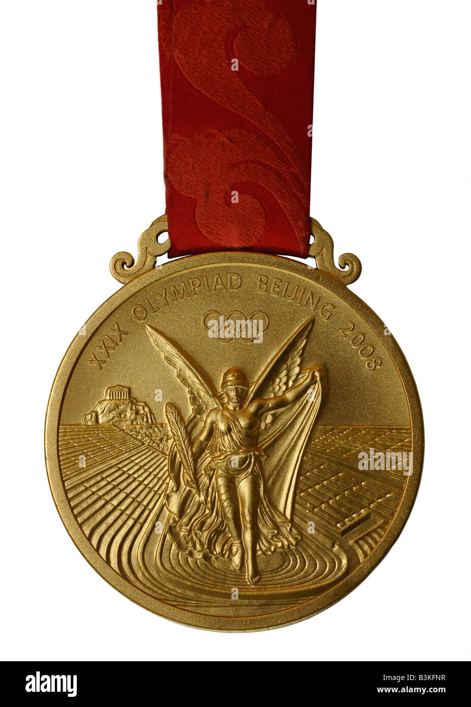 Médaille d'or olympique, près d'une médaille d'or olympique 2008 Banque D'Images