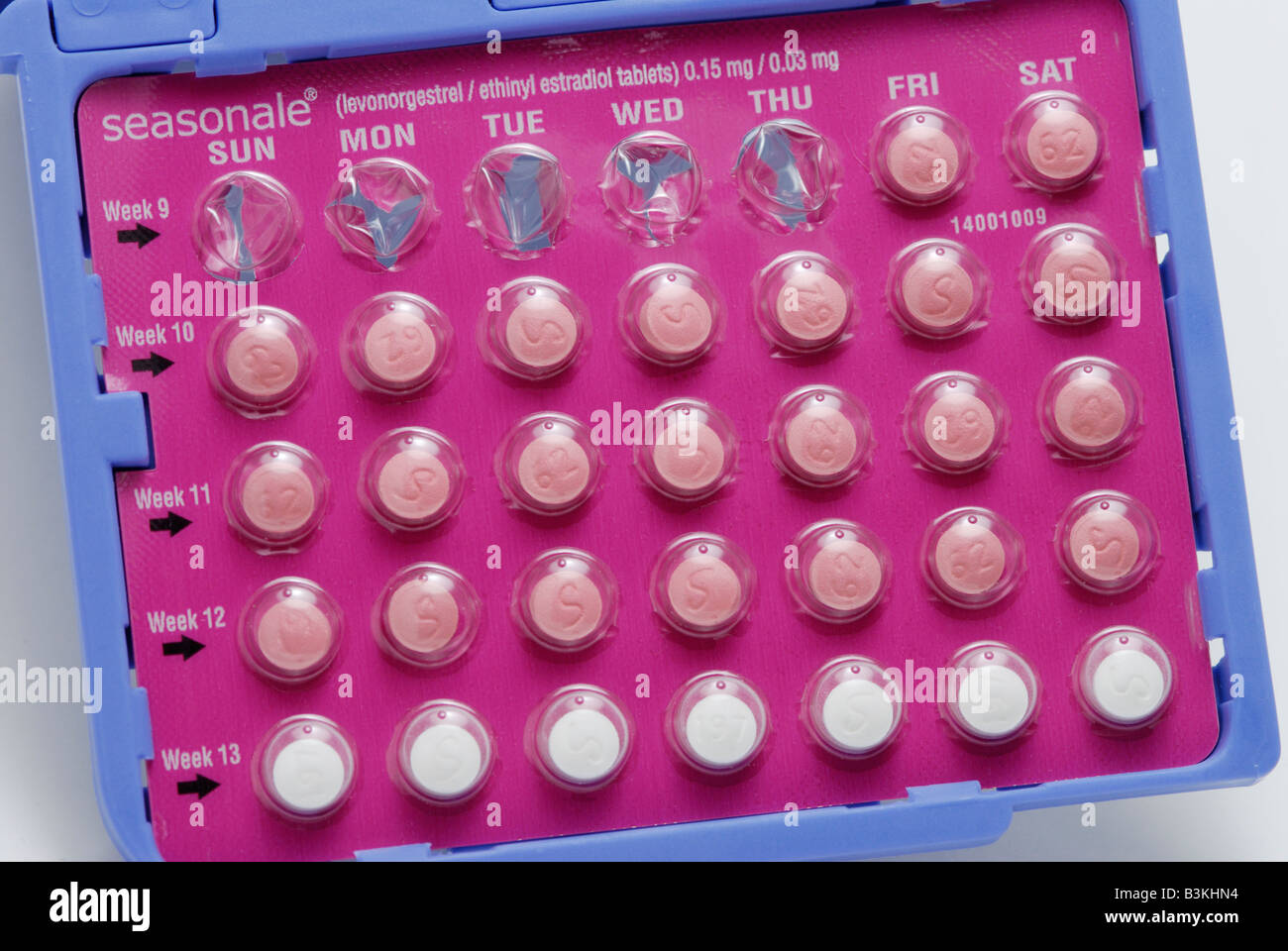 Les pilules contraceptives orales Banque D'Images