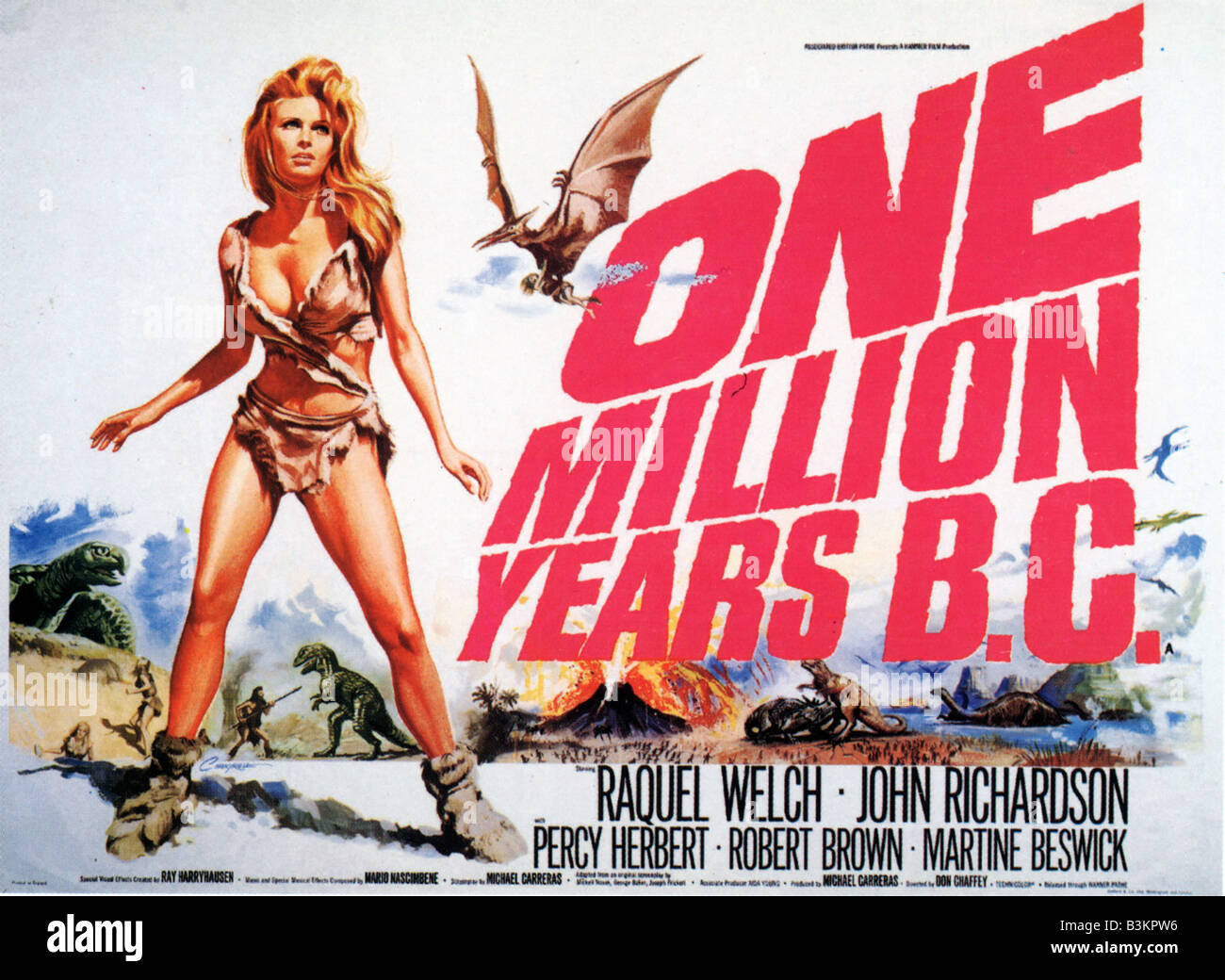 Un million d'années BC Affiche pour 1966 Hammer film avec Raquel Welch Banque D'Images