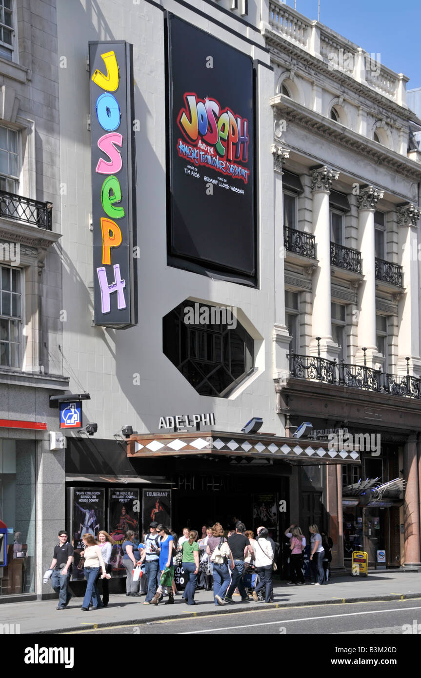 Adelphi Theatre Strand Londres montrant Joseph Banque D'Images