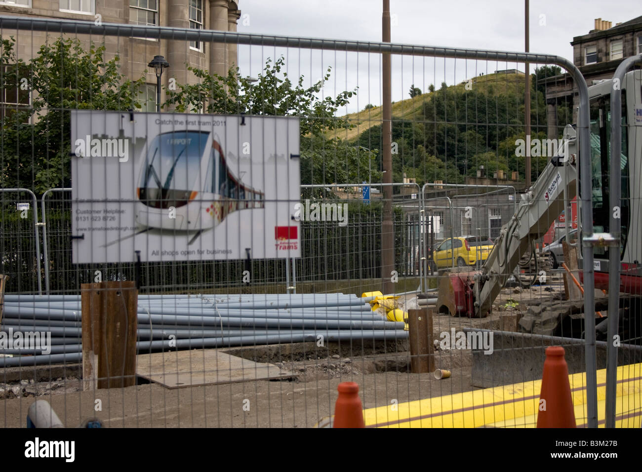 Les travaux de construction à Leith, Édimbourg pour nouveau service de tramway public devant être lancé en 2011 Banque D'Images