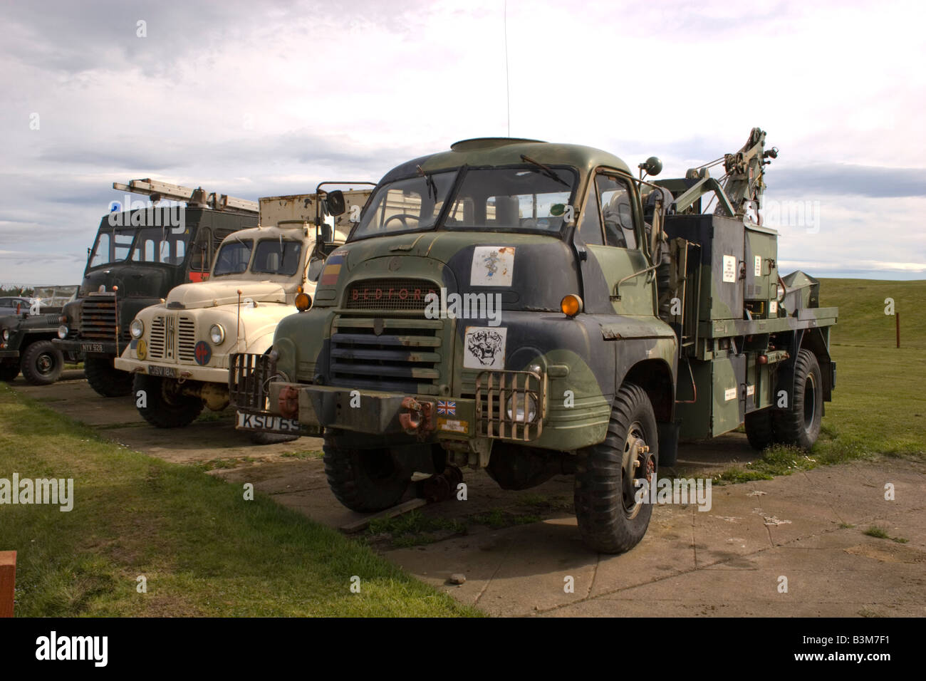 Les véhicules militaires britanniques sur l'affichage à l'Ecosse de Bunker secret Fife, Scotland, Royaume-Uni Banque D'Images