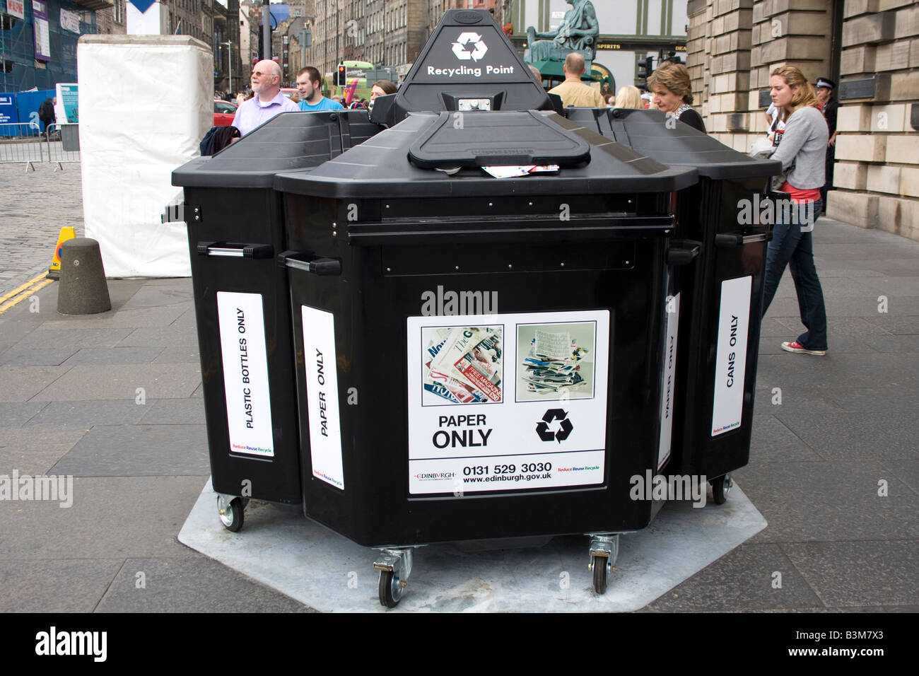 Nouveau point de recyclage à Edimbourg Ecosse UK Banque D'Images