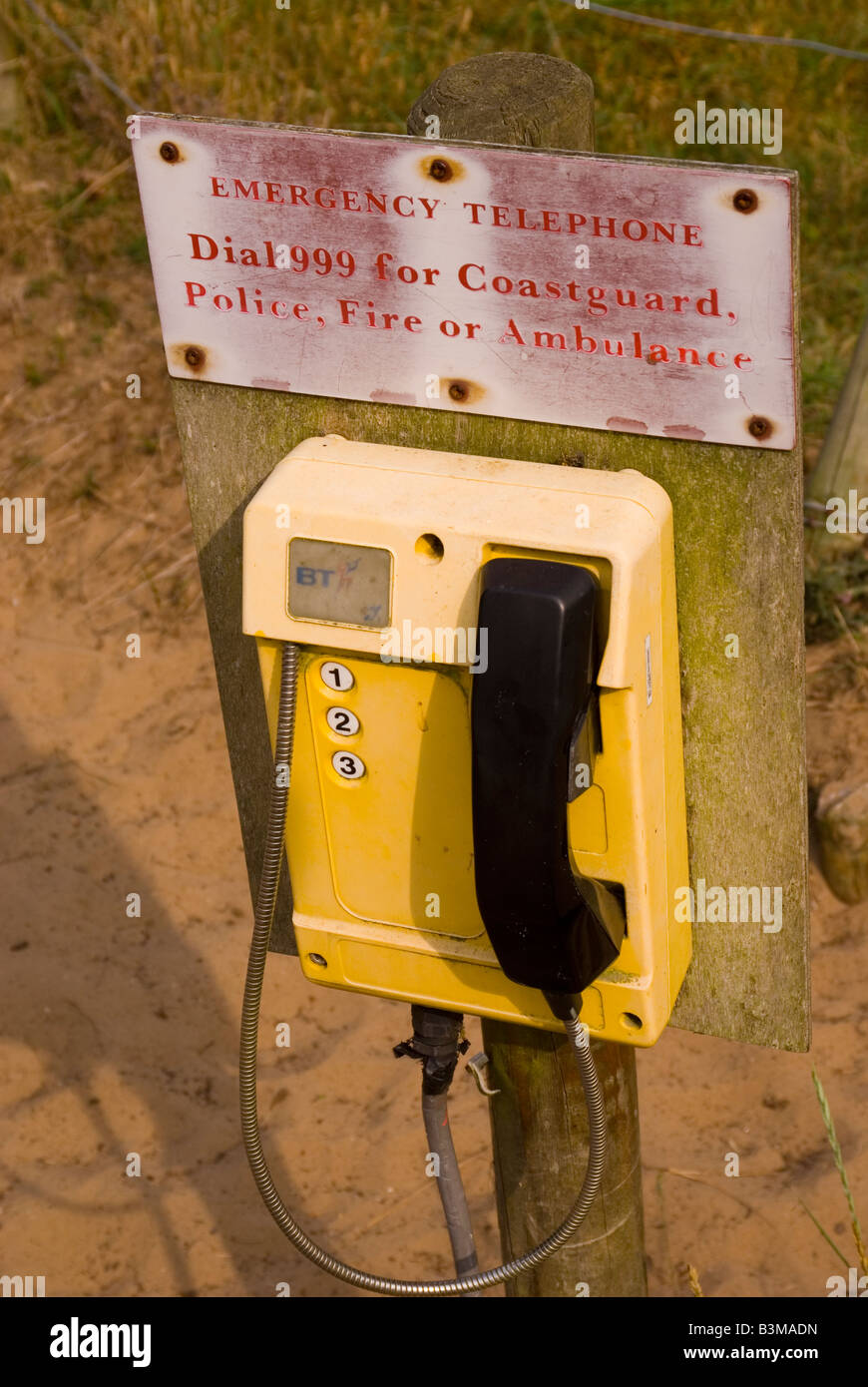 Téléphone d'urgence pour les pompiers ou ambulance police garde-côtes Banque D'Images