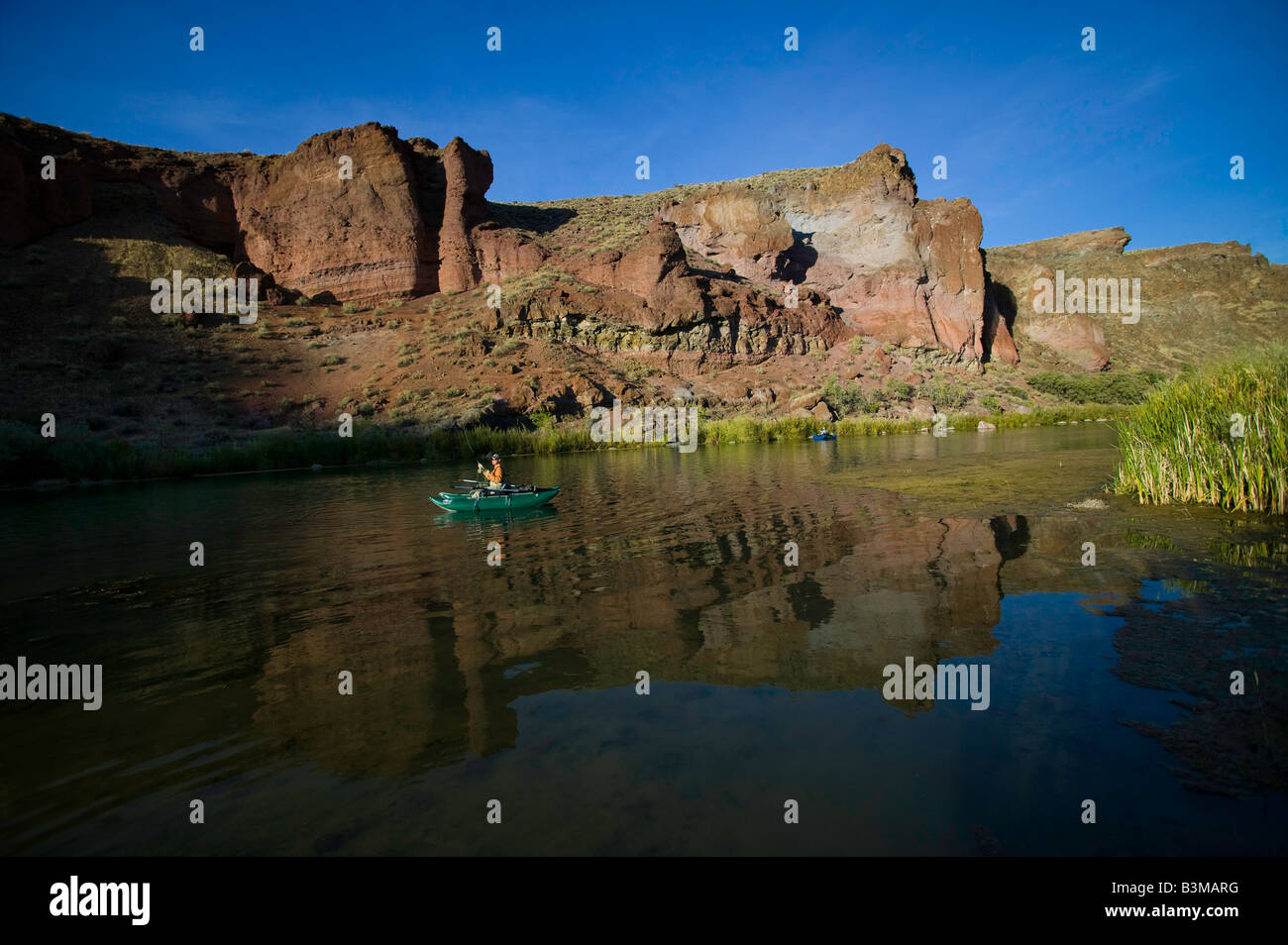 La pêche à la mouche sur la rivière Owyhee inférieur un ruban bleu de la pêche de la truite brune dans le sud-est de l'Oregon Banque D'Images