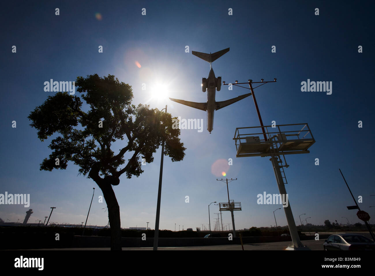 Sur les avions à atterrir à l'aéroport International de Los Angeles LAX Californie, États-Unis d'Amérique Banque D'Images