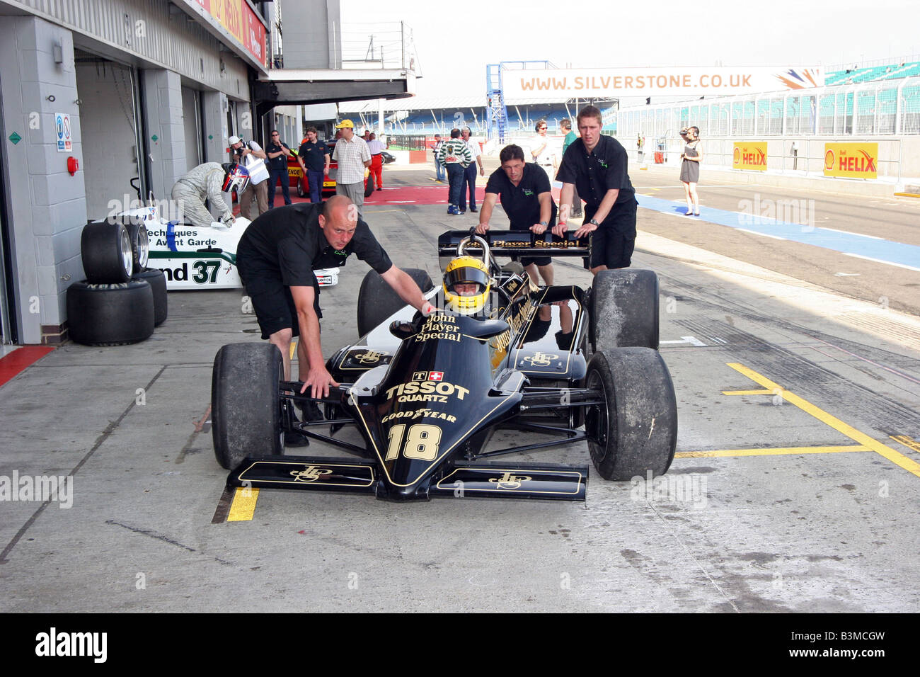 David Coplowe dans No18 un Noir et Or 1981, John Players special Lotus 87-004 Banque D'Images