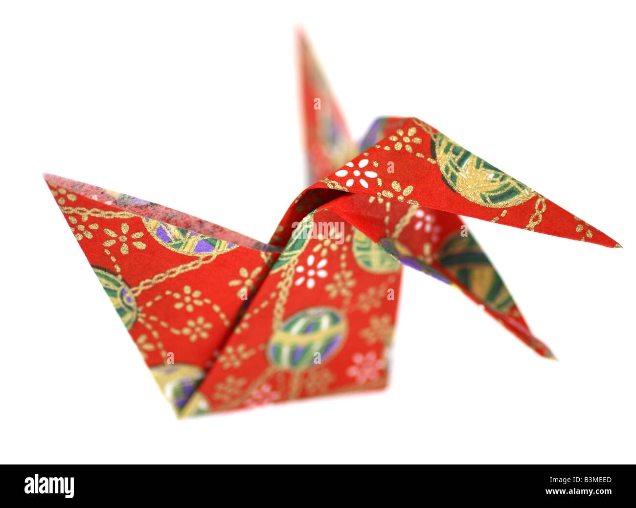 Close-up of a colorful origami crow. Banque D'Images