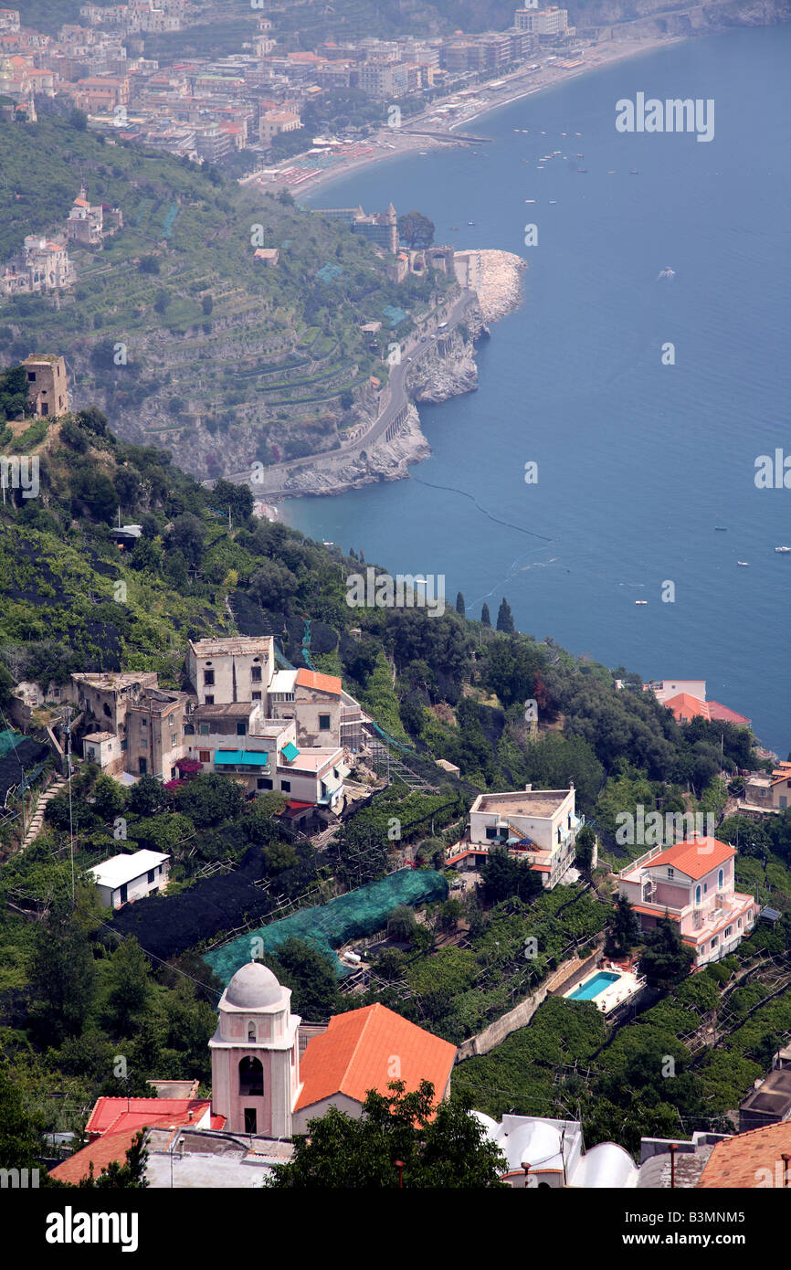 Italie Campanie Ravello à jusqu'à la Côte d'Amalfi, de Ravello Banque D'Images