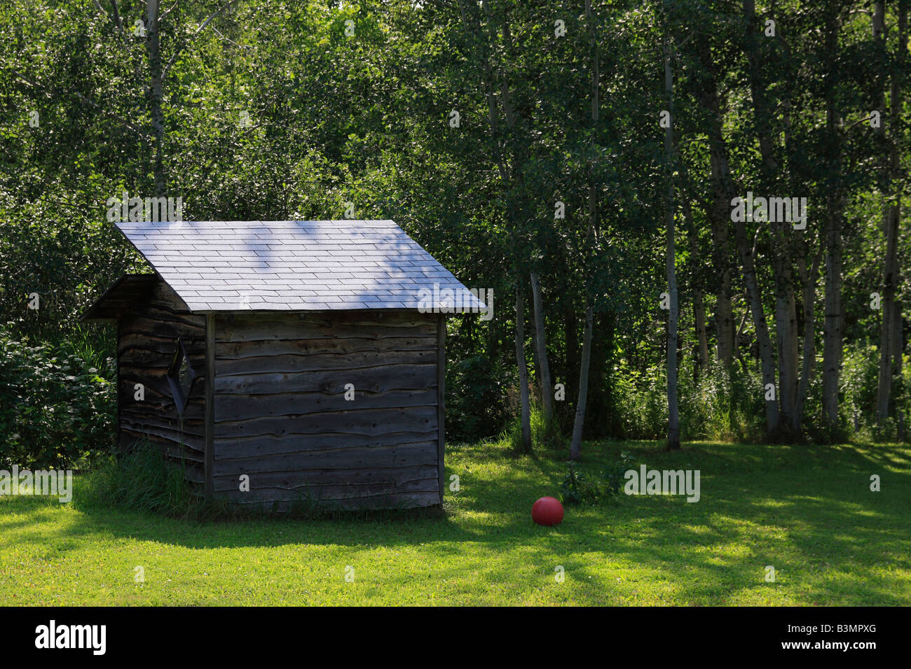 Cabane en bois dans le Michigan USA haute résolution Banque D'Images