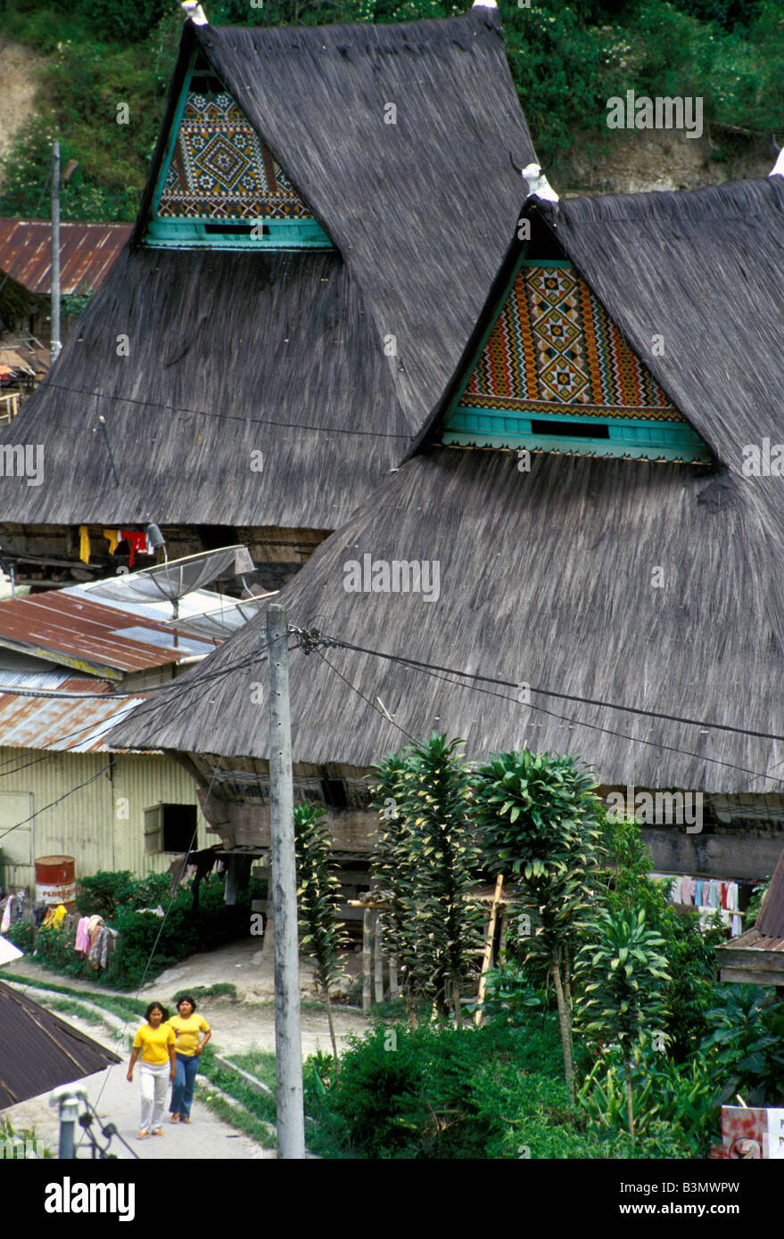 Karo batak de Sumatra Indonésie maisons village dokan Banque D'Images