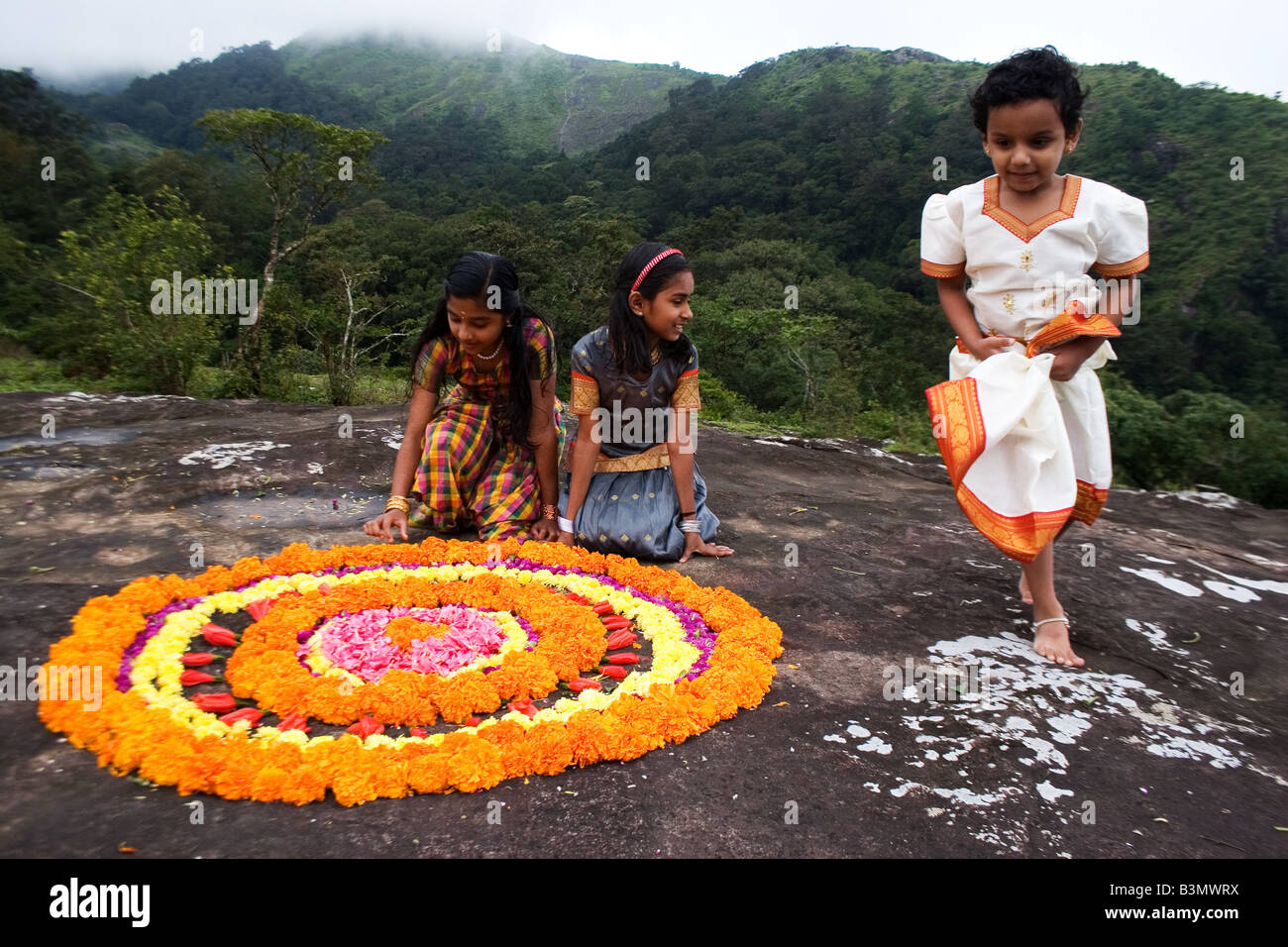 L'organisation enfants tapis onam Banque D'Images