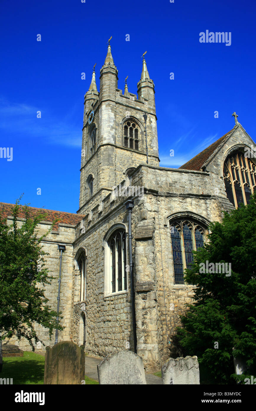 L'église St Mary, Ashford, Kent, Angleterre Banque D'Images