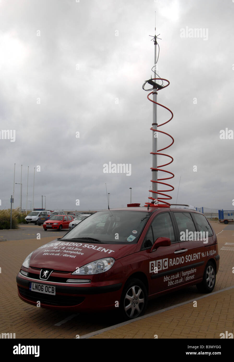 'Radio' voiture mât radio solent Banque D'Images