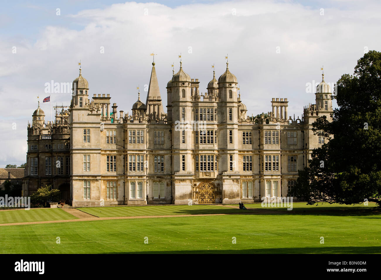 Burghley House près de Stamford dans le Lincolnshire UK abrite le Burghley Horse Trials Banque D'Images