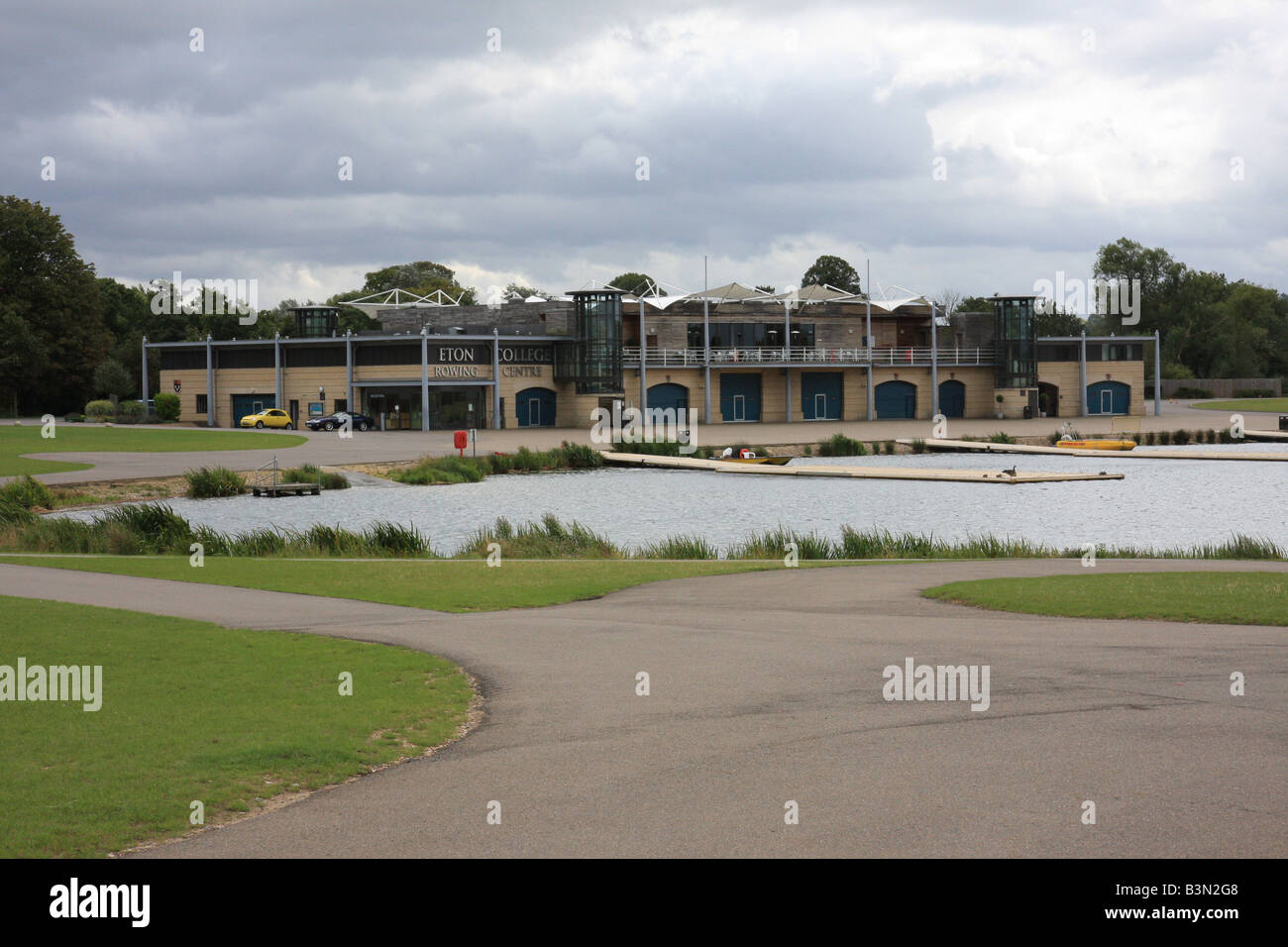 Dorney Lake, Eton College Centre d'Aviron avec le concours Lake utilisé comme un lieu pour les Jeux Olympiques de Londres 2012, Banque D'Images