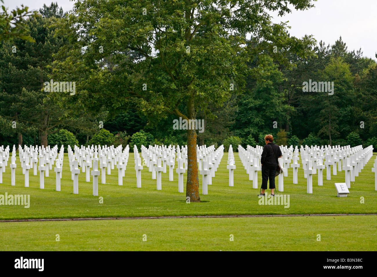 Juillet 2008 - Le cimetière militaire américain de Colleville-sur-mer Normandie France Banque D'Images