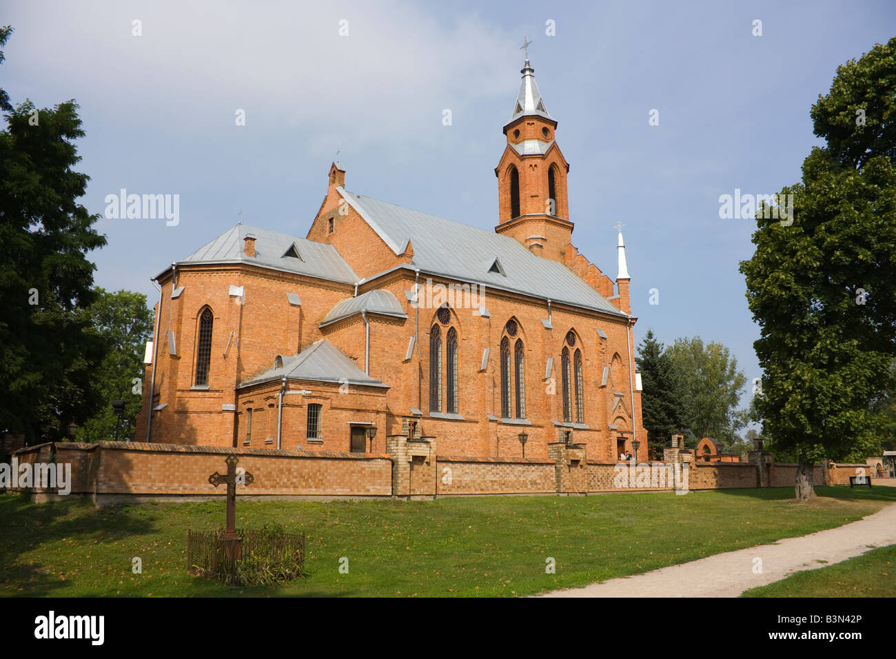L'église gothique en Kernava La Lituanie Banque D'Images