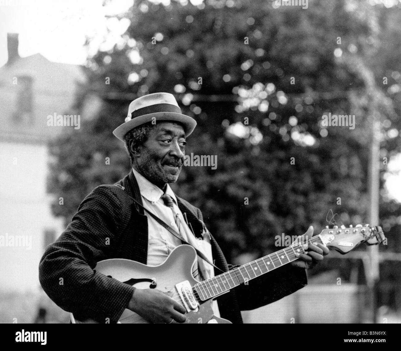 Guitariste de blues non nommés en Louisiane vers 1980 Banque D'Images