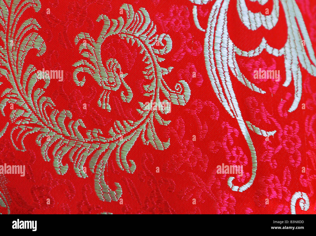 Échantillon de tissu de soie chinoise traditionnelle Banque D'Images