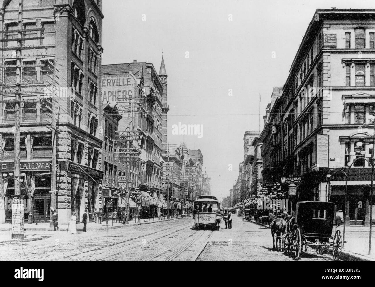 Scène de rue à New York vers 1905 Banque D'Images
